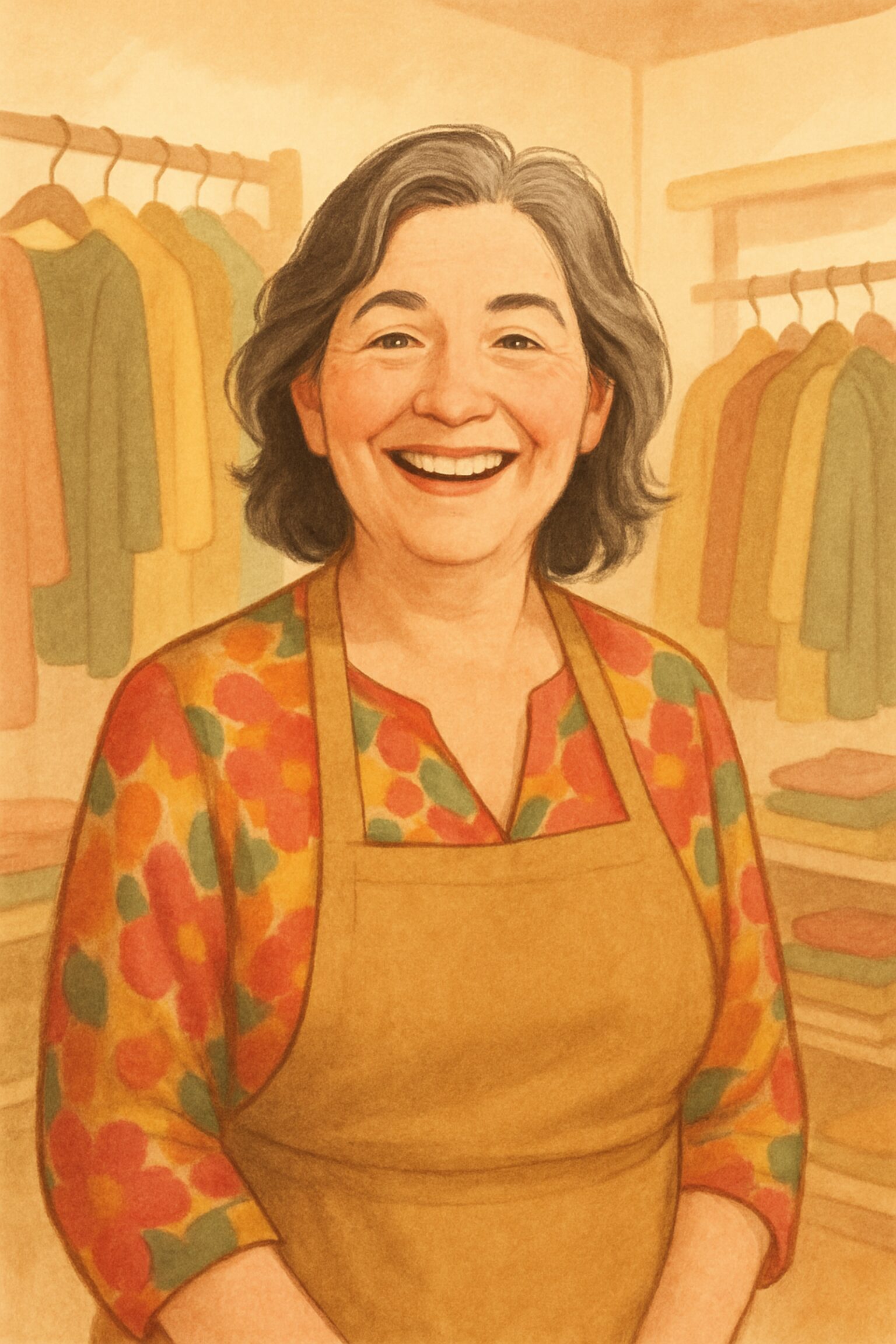 La commerçante de Pépite & Papote, souriante dans sa boutique